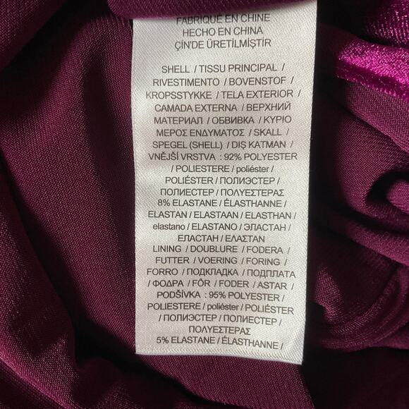 Ralph Lauren Women's Cocktail Dress Size 16 Purple Velvet Short Sleeve Faux Wrap - Picture 11 of 13